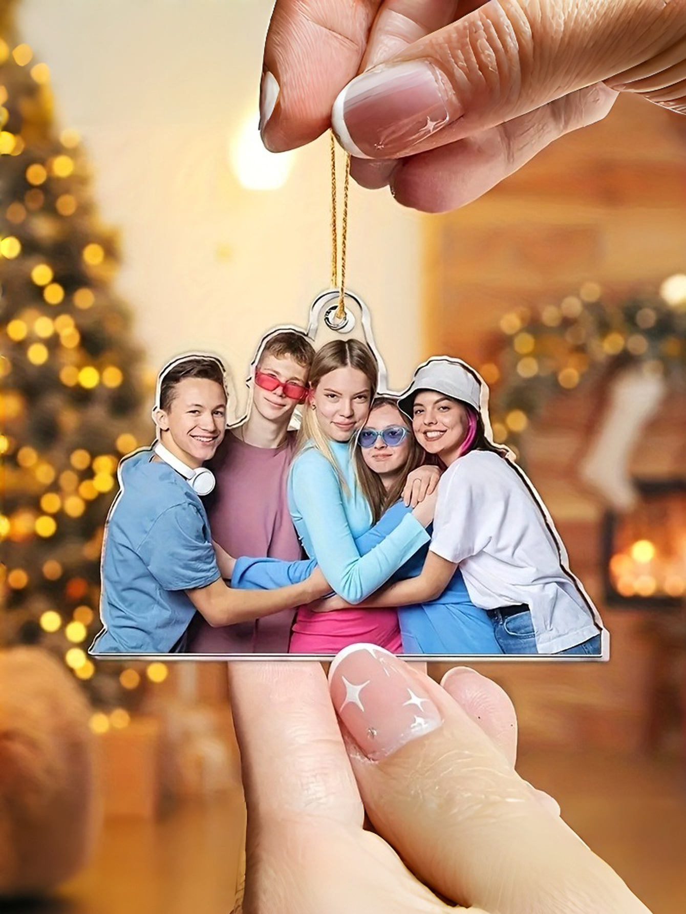Custom 2D Photo Keychain (1 Piece), Unisex Acrylic Key Ring — Personalized for Couples/Friends/Pets